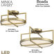 Boada LED 14 inch Soft Brass Semi Flush Ceiling Light